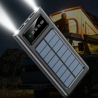 Cargador Solar Portátil 20,000mAh – 5 Puertos y Linterna LED | Evermar