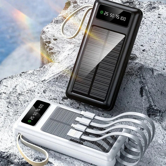 Cargador Solar Portátil 20,000mAh – 5 Puertos y Linterna LED | Evermar