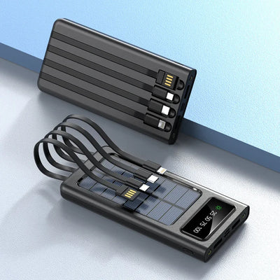 Cargador Solar Portátil 20,000mAh – 5 Puertos y Linterna LED | Evermar