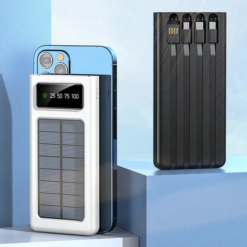 Cargador Solar Portátil 20,000mAh – 5 Puertos y Linterna LED | Evermar
