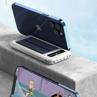 Cargador Solar Portátil 20,000mAh – 5 Puertos y Linterna LED | Evermar