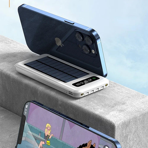 Cargador Solar Portátil 20,000mAh – 5 Puertos y Linterna LED | Evermar